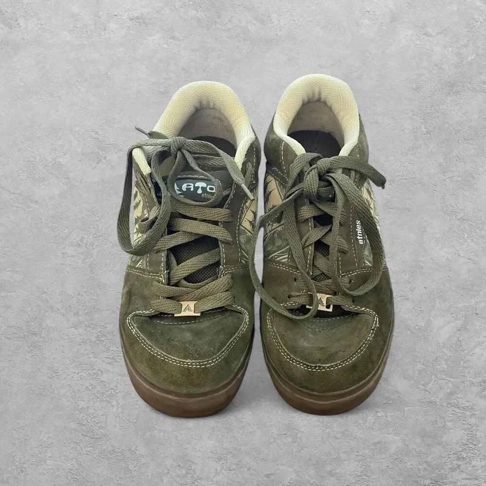 Etnies Arto Saari Skate Shoes Suede Pine Trees 10.5 Skateboarding